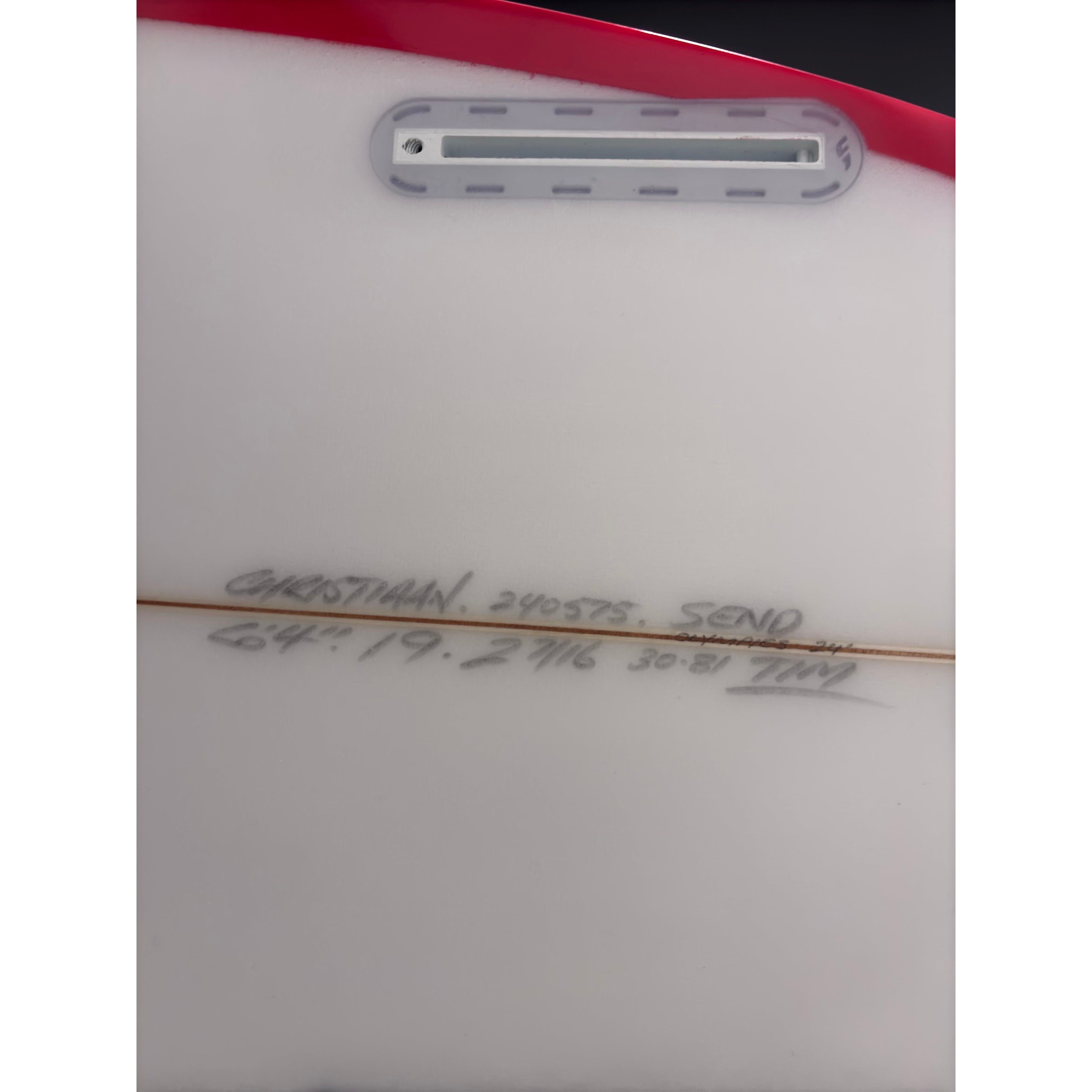 Send 6'4" x 19" X  3 7/16" - 30.80L, 3x  Futures Fin Boxes, PU [Semi New] - ID:944981